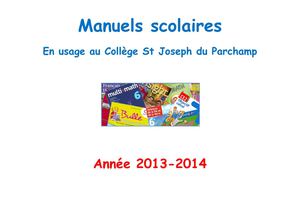 Manuels scolaires en usage au collège