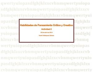 Habilidades del pensamiento crítico y creativo. Biografias