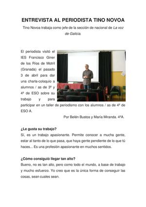 Entrevista a Tino Novoa