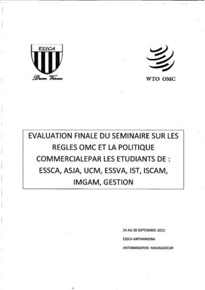 EVALUATION SEMINAIRE ESSCA-OMC