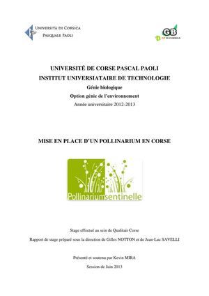 Projet Pollinarium sentinelle