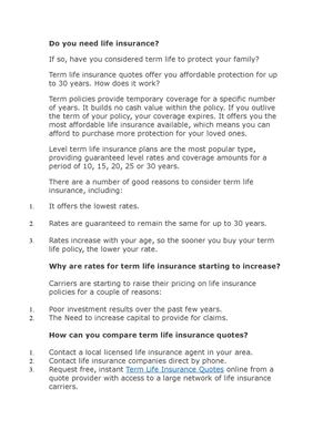 Term Life Insurance Quotes