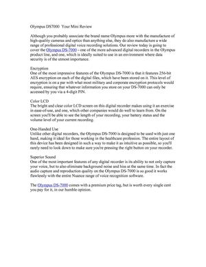 Olympus DS7000 Review