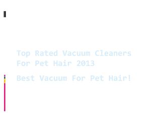 Best vacuum for pet hair