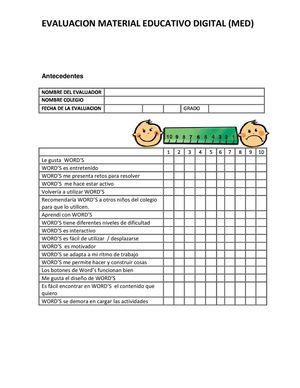 PAUTAS PARA EVALUAR MATERIALES EDUCATIVOS DIGITALES  MEC, MED, MEM