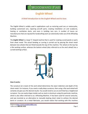 A Brief Introduction to the English Wheel and its Uses