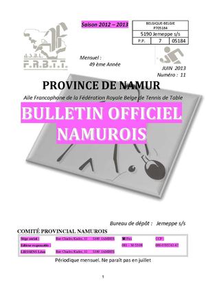 Bulletin officiel du CPN - Juin 2013