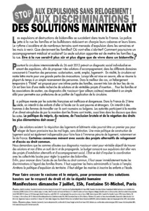 7 juillet : manif régionale avec les Rrom