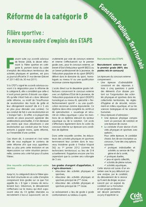 Réforme de la catégorie B - ETAPS