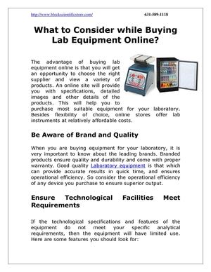 What to Consider while Buying Lab Equipment Online?