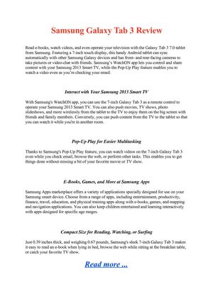 Samsung Galaxy Tab 3 Review