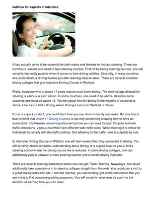 Simple Programs For Driving Lessons In Watford - An Introduction