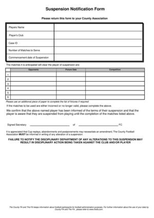 Suspension Notification Form