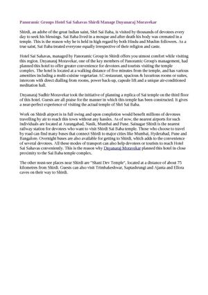 Panoramic Groups Hotel Sai Sahavas Shirdi