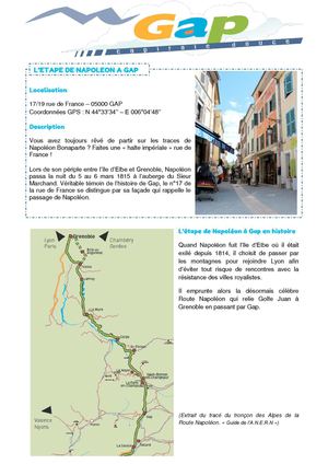 L'étape de Napoléon à Gap