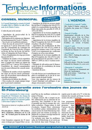   Informations municipales de Templeuve - N°10-2013 