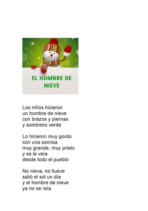 Poema Gloria Fuertes. El hombre de nieve 