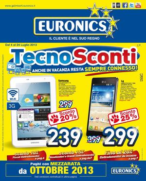Volantino Euronics gruppo Galimberti dal 4/7 al 24/07/2013