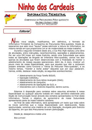 Companhia de Precursores Pára-quedista 2º Trim 2013