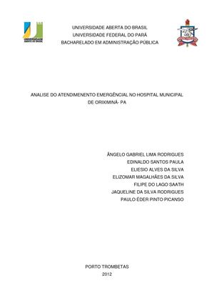 ANALISE DO ATENDIMENTO EMERGÊNCIAL NO HOSPITAL MUNICIPAL DE ORIXIMINÁ- PA