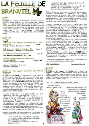 La feuille de Branviel 2010