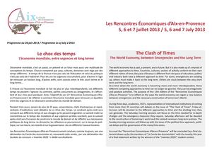 Programme des Rencontres économiques 2013