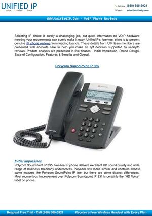 Polycom SoundPoint IP 335 Phone Review
