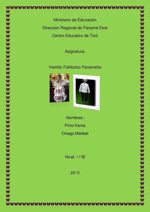VESTIDO TIPICO PANAMEÑO