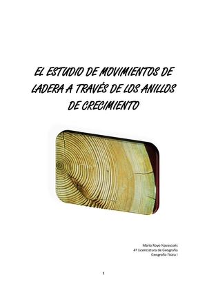 El estudio de movimientos de ladera a través de los anillos de crecimiento