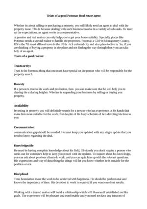 Traits of a Good Agent
