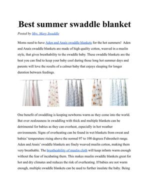 Best Summer Swaddle Blanket