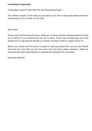 EZ Bookmark Us Generator