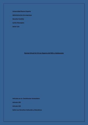 Art 53 LOPNA: Derecho a la Educacion 