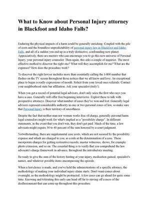 What to Know about Personal Injury attorney in Blackfoot and Idaho Falls?