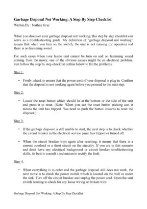 Garbage Disposal Not Working: A Step By Step Checklist