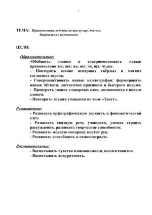 Гласные после шипящих