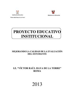 PROYECTO EDUCATIVO INSTITUCIONAL