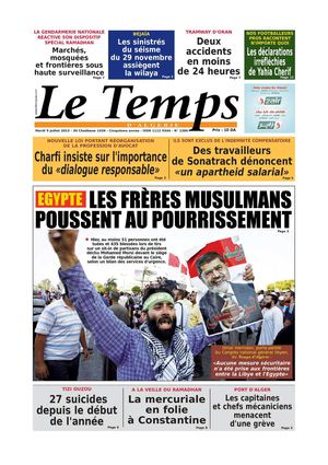 Le Temps d'Algérie Edition du Mardi 09 Juillet 2013