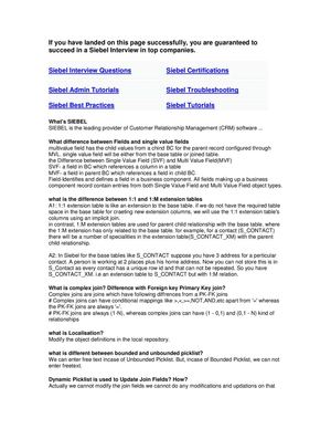 Siebel Configuration Interview Question Answers