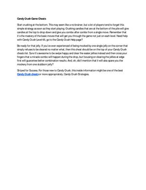 Candy Crush Game Cheats