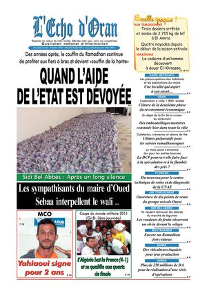 L'echo D'oran 09-07-2013