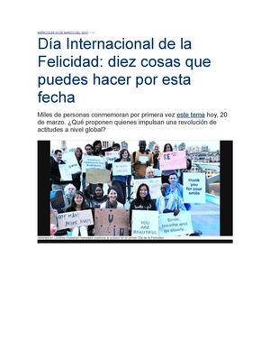 Día internacional de la felicidad