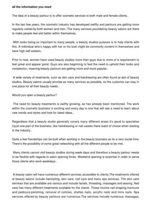  Any beauty salon facts you may require 