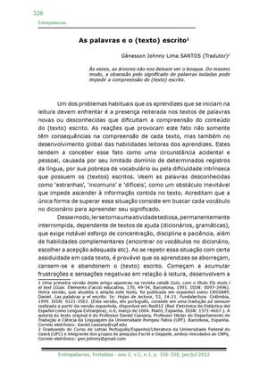[Entrepalavras] As palavras e o (texto) escrito