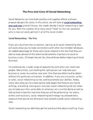 The Pros and Cons Of Social Networking