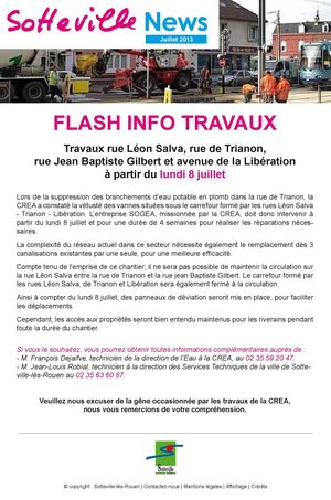 Newsletter travaux juillet 2013