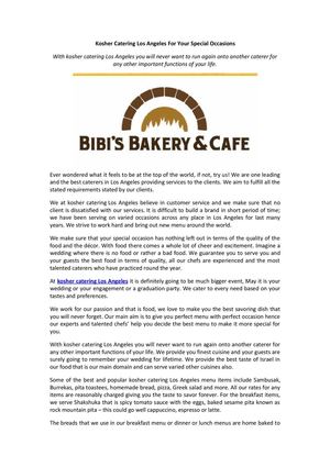 Kosher Catering Los Angeles For Your Special Occasions