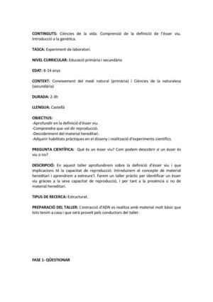 Taller extracció ADN