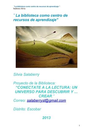 PROYECTO DE BIBLIOTECA: "CONECTATE A LA LECTURA: UN UNIVERSO PARA DESCUBRIR Y.. CREAR"