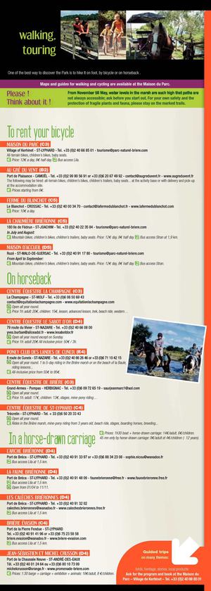 Tourist map - Parc de Brière